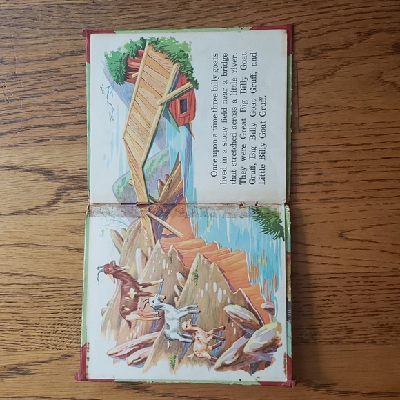 Vintage 50s Three Billy Goats Gruff Hardcover Children's Book - Picture 4 of 10
